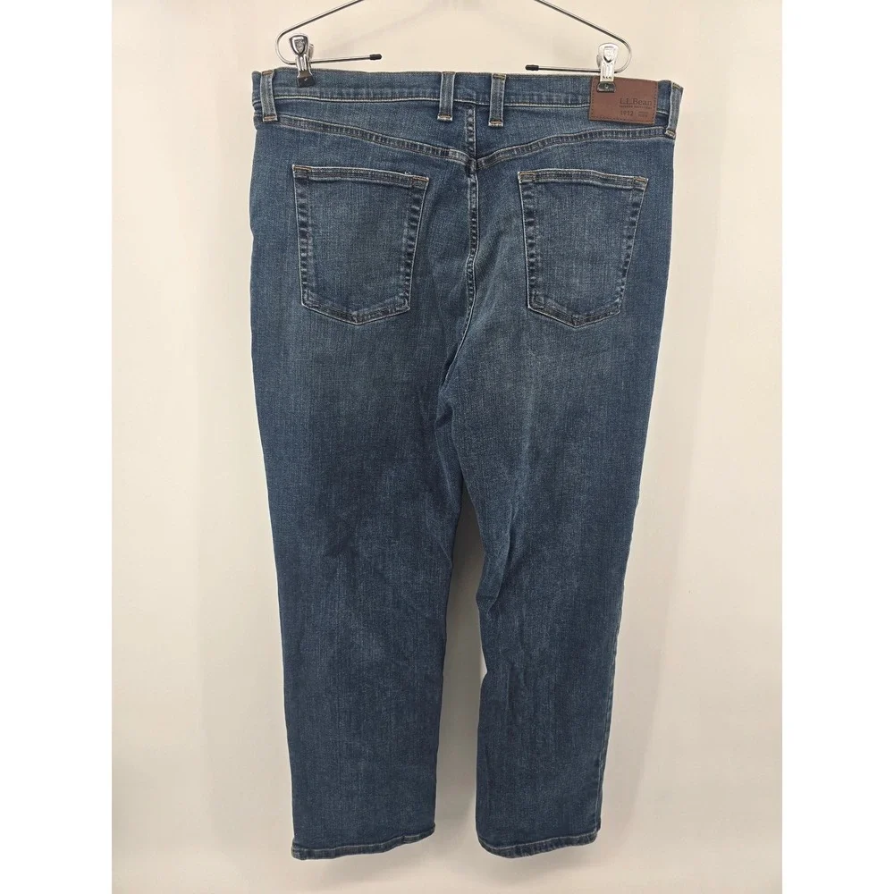 L.L. Bean Jeans Mens 38x29 1912 Classic Fit BanFlex Blue Stretch Denim EUC